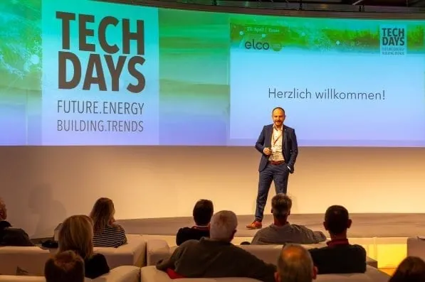 Diego Falsini, Geschäftsführer Elco Deutschland, stellte das Unternehmen für innovative Heizlösungen und seine Einbindung in den Mutterkonzern, die in Italien ansässige Ariston Group, vor.