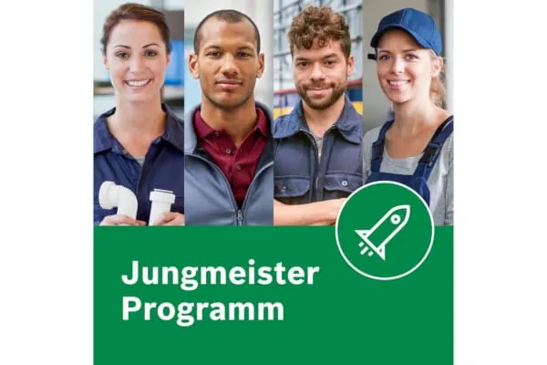 Bosch Home Comfort startet im Rahmen seiner Klimahelden Schmiede das Jungmeister Programm. Die jungen Fachleute werden gezielt bei der Unternehmensgr&uuml;ndung und dem Weg zur Selbstst&auml;ndigkeit unterst&uuml;tzt.
