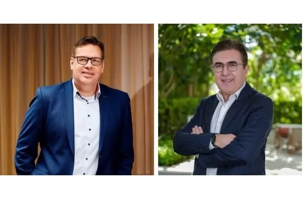 André Wehrhahn verlässt die Hansgrohe Group, Martial Gil wird neuer Chief Financial Officer (v. l.).