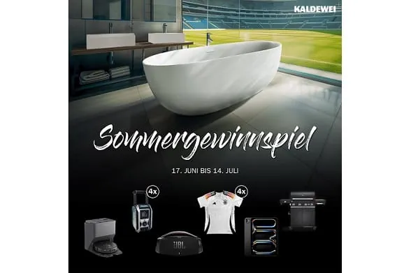 Kaldewei hat, begleitend zur Fußball-EM, von 17. Juni bis 14. Juli ein Online-Gewinnspiel gestartet.