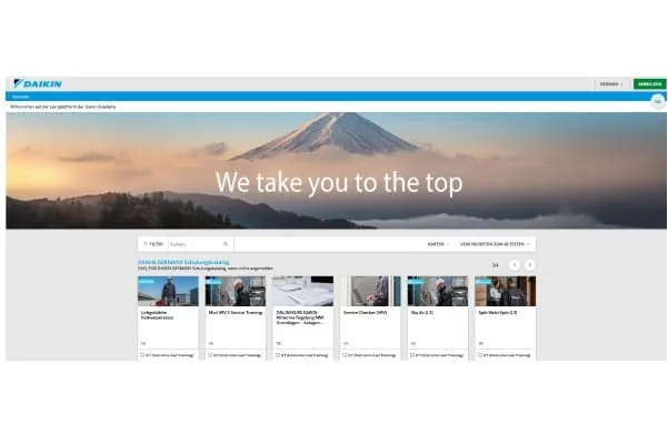 Auf der Lernplattform der Daikin Academy sind alle verfügbaren Seminare detailliert beschrieben.