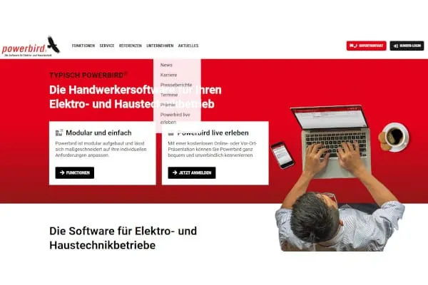 Mit der Handwerkersoftware Powerbird lässt sich die Betriebsorganisation optimieren.