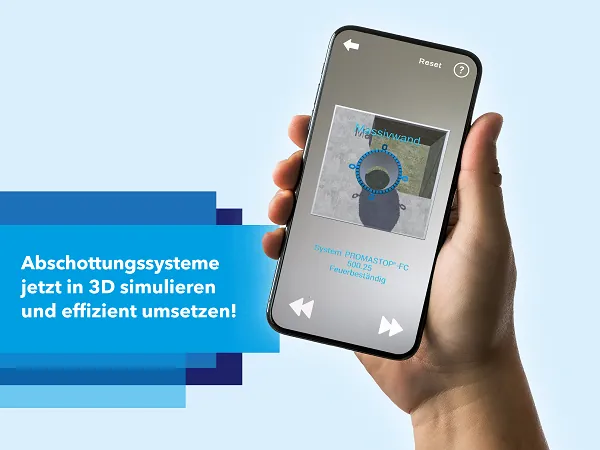 Die Promat AR-App hilft &uuml;ber eine simulierte 3D-Darstellung Abschottungsprojekte effizienter zu planen und umzusetzen.