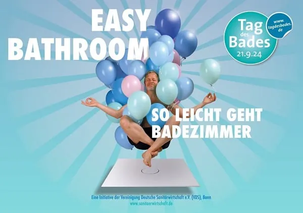 Der Tag des Bades 2024 ist am 21. September. Das diesj&auml;hrige Motto &bdquo;Easy Bathroom &ndash; So leicht geht Badezimmer&ldquo; will Barrieren abbauen.