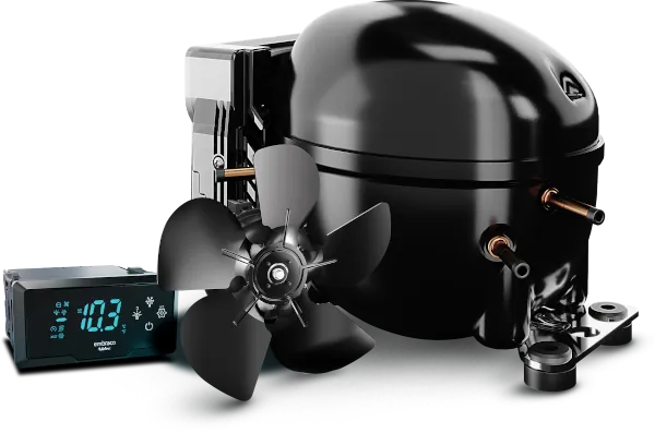 Embraco präsentiert sich auf der Chillventa 2024 mit seinen hermetischen Kompressoren inklusive elektronische Komponenten als Komplettanbieter für Kühllösungen.