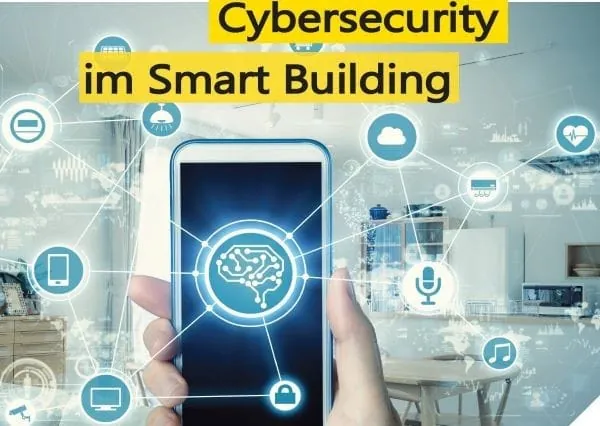 Grafik mit Handy. Auf dem Display ein Gehirn. Verbundene runde Symbole deuten ein Smart Home Netzwerke an.