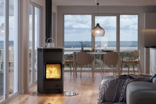 Einzelfeuerst&auml;tte in moderner Wohnumgebung