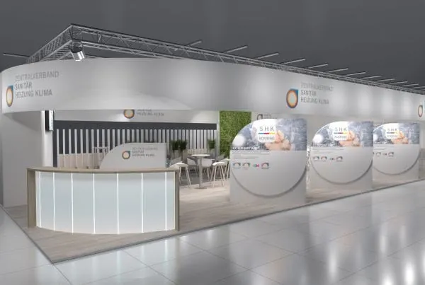Visualisierung Messestand ZVSHK auf der Messe ISH 2025