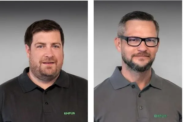 Kevin Wessels ist der neue Empur Außendienstmitarbeiter für Hessen (intern Vertriebsgebiet 10). Marcel Radlach ist der neue Empur Außendienstmitarbeiter für Sachsen-Anhalt und Thüringen (intern Vertriebsgebiet 4 und 8).