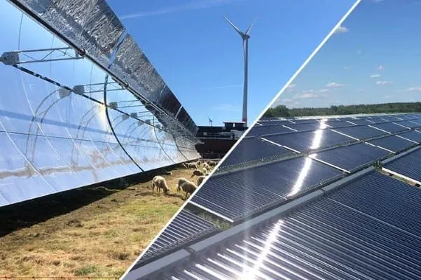 Solarthermische Gro&szlig;anlagen mit Parabolrinnenkollektor und R&ouml;hrenkollektor