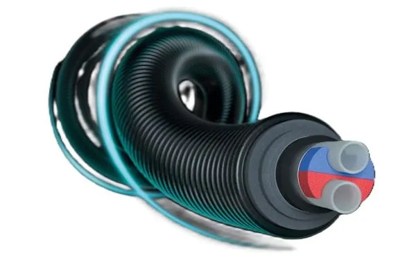 Schnittbild vorgedämmte Rohr Ecoflex VIP Uponor für Nahwärmenetze
