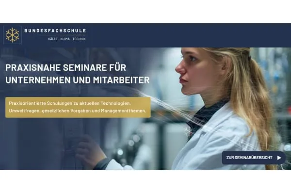 Die Bundesfachschule Kälte-Klima-Technik bietet mehrere Seminare zu Betreiberpflichten beim Umgang mit Kälte-, Klima- und Wärmepumpen-Anlagen an.