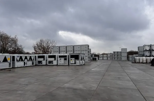 Das Au&szlig;enlager f&uuml;r die Mietger&auml;te im Depot f&uuml;r mobile Mietklimasysteme in Gelsenkirchen.