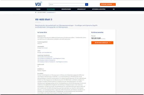 VDI 4650 Blatt 3 bietet ein normatives Berechnungsverfahren zur Bestimmung der Jahresarbeitszahlen (JAZ) von Abluft-W&auml;rmepumpen.