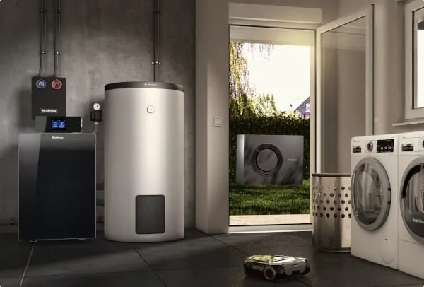 Hybridsysteme sind ein Schwerpunkt von Buderus auf der ISH 2025 und weisen den Weg, schrittweise zum klimaneutralen Heizen zu gelangen.