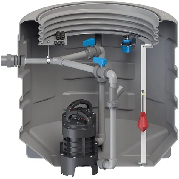 Innovation von Sanibroy: Die Füllstandsmessung bei Pumpstationen erfolgt mittels innovativer Radartechnologie auf Basis elektromagnetischer Wellen.