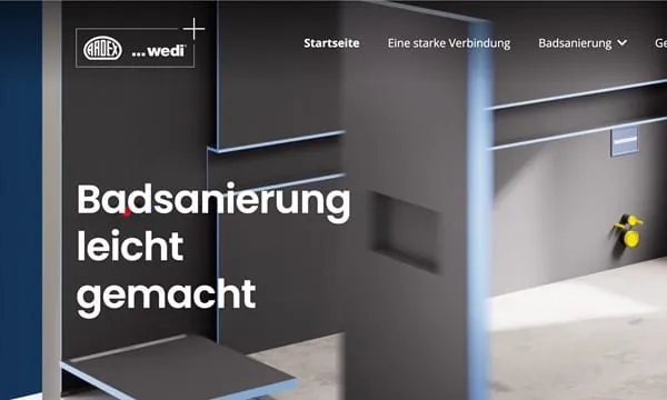 Seit 2021 gehört wedi zur Ardex-Gruppe – und fast ebenso lang kooperieren der Bauchemiehersteller und der Bad- und Nassraumspezialist in Sachen Badsanie¬rung.
