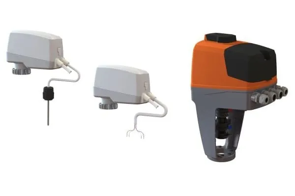 Die Stellantriebe TA-Slider T-2T gibt es in sechs verschiedenen Ausf&uuml;hrungen. Beispiele sind im Bild der TA-Slider 160 T-2T (links) und TA-Slider 1600 T-2T.