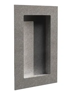 Die aus wasserdichten Austrotherm Uniplatten vorgefertigte Wandnische ermöglicht die schnelle Ausbildung von Ablageflächen, wie sie beispielsweise für Duschutensilien oder auch für dekorative Zwecke benötigt werden.