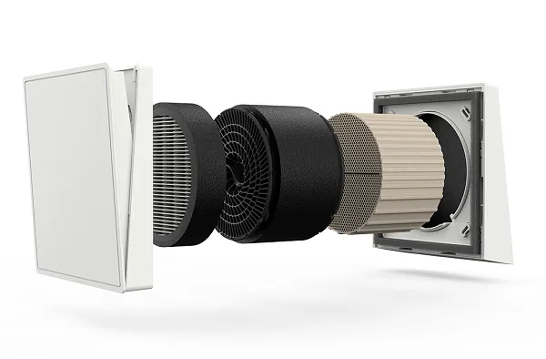 Der SmartFan Pro BT &uuml;berzeugt als kompaktes und leises dezentrales Wohnrauml&uuml;ftungssystem mit hoher W&auml;rmer&uuml;ckgewinnung und niedrigem Energieverbrauch.