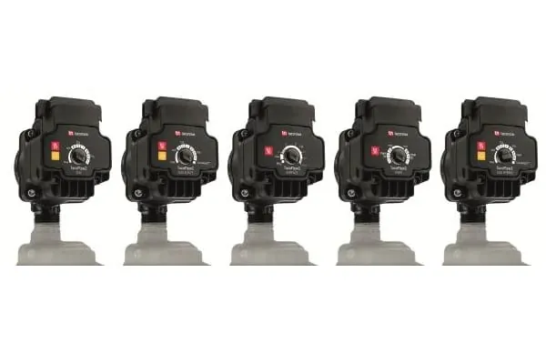 5 Modelle der neuen Umw&auml;lzpumpe nebeneinander