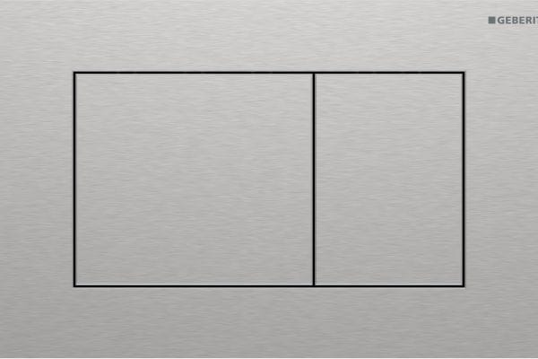 Die Geberit Sigma40 Betätigungsplatte Square in Edelstahl gebürstet.