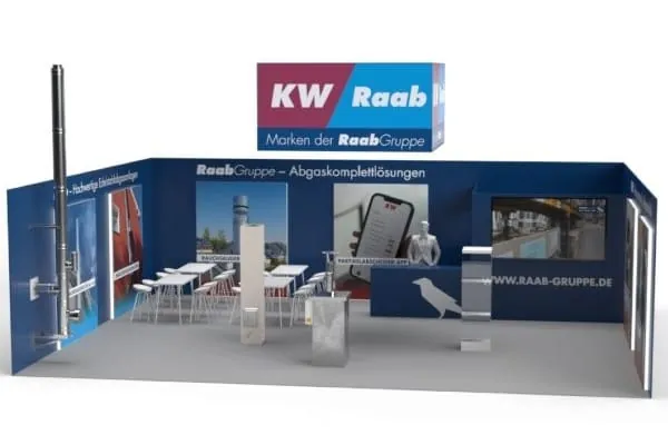 Visualisierte Grafik Messestand Raab-Gruppe