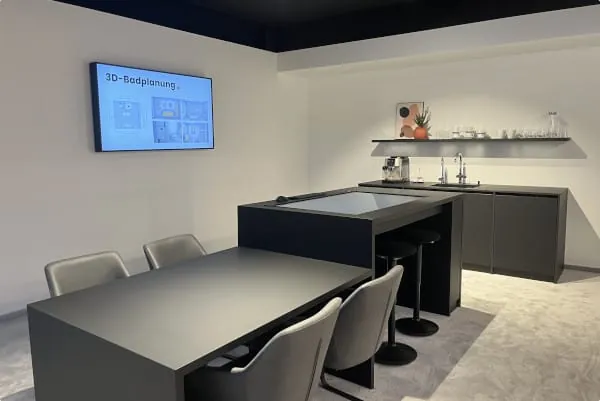 Kompakt und interaktiv ist das Konzept der badpunkt Ausstellung der Unternehmensgruppe Pietsch in Dortmund.