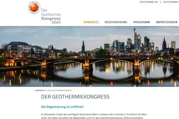 Der Geothermiekongress 2025 (DGK) hat seine Registrierung geöffnet.