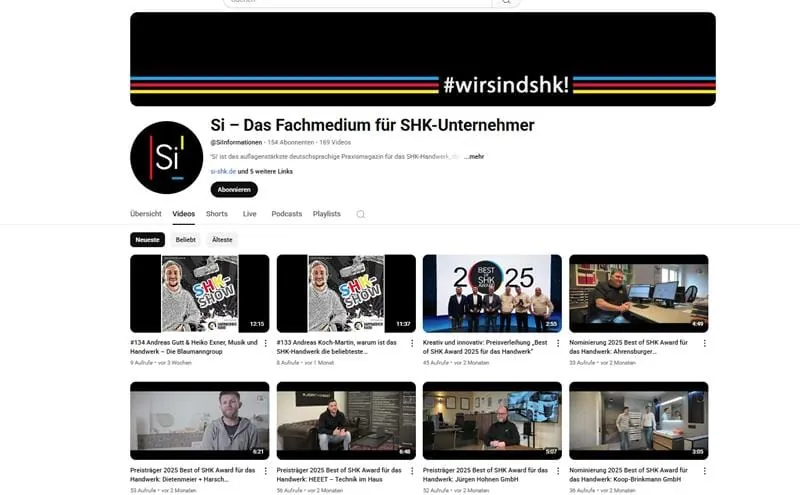 Best of SHK Awards 2026: Gewinner-Videos und Preisverleihung auf YouTube