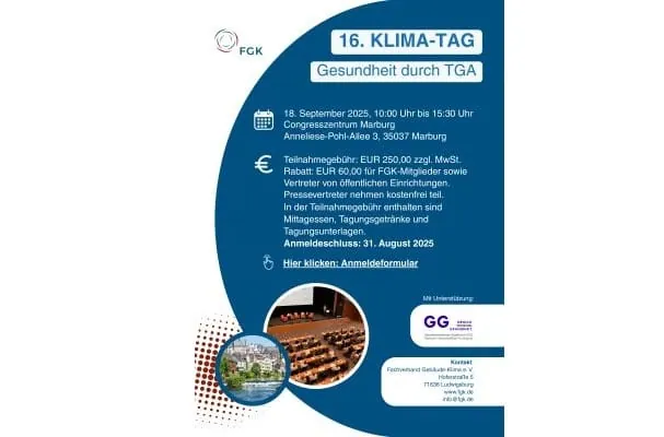 Medizinische Fachleute und Experten der TGA diskutieren beim 16. Klima-Tag, wie Hitzestress reduziert und die Luftqualität in Innenräumen verbessert werden kann.