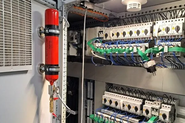 Ger&auml;teintegriertes Brandschutzsystem in einem Schaltschrank