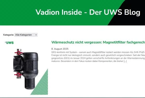 Screenshot von Website www.uws-technologie.de/uws-blog/