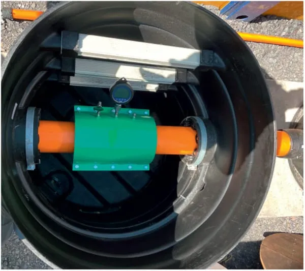 Permeationsmessschacht mit Messzelle