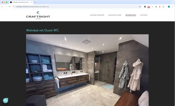 Referenzen zeigen, wie ein fertiges Bad aussehen kann.