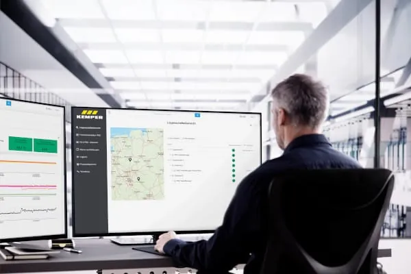 Bild 2: Digitale Systeme, wie die Kemper-Cloud, bieten die M&ouml;glichkeit, komplexe Prozesse zu automatisieren, Betriebszust&auml;nde transparent zu machen und vorhandene Fachkr&auml;fte gezielter einzusetzen.