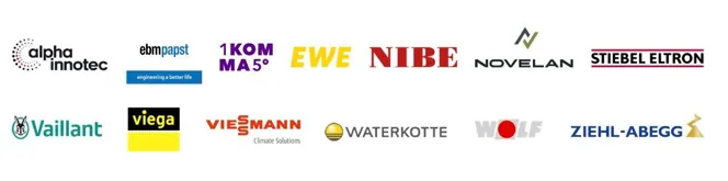 Marken europ&auml;ischer Anbieter von W&auml;rmepumpen und Zubeh&ouml;r