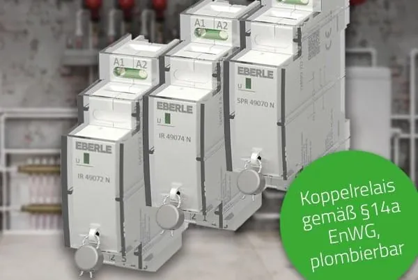 3 Modelle plombierbare Relais zur Ansteuerung von Wärmepumpen, Wallboxen und Speicherheizungen.