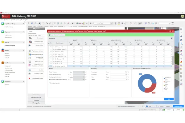 Heizlast berechnen mit TGA-Heizlast.