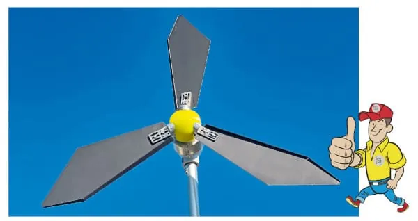 Die Form dieser Rotorbl&auml;tter wurde Ahornsamen abgeschaut. Sie erh&ouml;ht die Energieausbeute bei niedrigen Windgeschwindigkeiten.