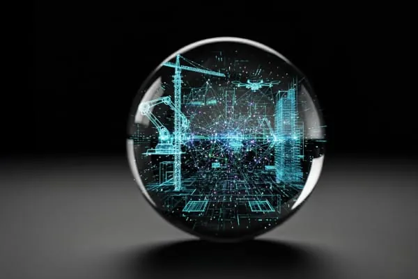 Was ist bereits Realität? Und was kommt noch auf uns zu? Fachjournalist Tim Westphal wagt einen Blick in die Glaskugel zum Bauen mit KI.