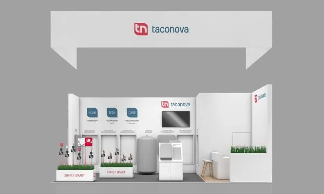 Visualisierter Messestand Taconova auf der SHK+E Essen