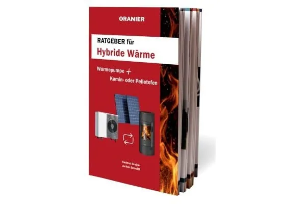 Buchcover "Ratgeber Hybride W&auml;rme" von Ofenhersteller Oranier.
