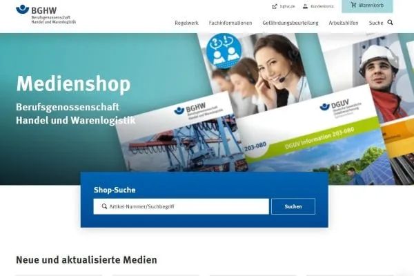 Die Berufsgenossenschaft Handel und Warenlogistik (BGHW) bietet Verantwortlichen und Interessierten im Arbeitsschutz seit kurzem einen deutlich erweiterten Medienshop an.