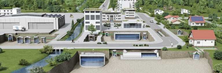 Mit den Mall-Lösungen für die Schwammstadt kann Regen-wasser am Ort des Anfalls gesammelt, behandelt, genutzt, verdunstet und versickert werden.