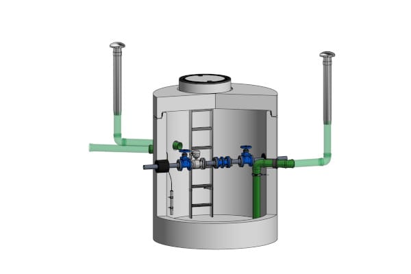 Eines der neuen Produkte im Trinkwasser-Bereich ist der Mengenmessschacht VodaCheck, der durch einen magnetisch-induktiven Messeaufnehmer präzise Durchflussmessungen von Trinkwasser ermöglicht. Das Auswertegerät wird in einer separaten Freiluftsäule ausgeliefert.