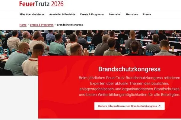 Parallel zur Fachmesse ergänzt der FeuerTrutz Brandschutzkongress das Rahmenprogramm um eine vertiefte Auseinandersetzung mit aktuellen Themen des vorbeugenden Brandschutzes.