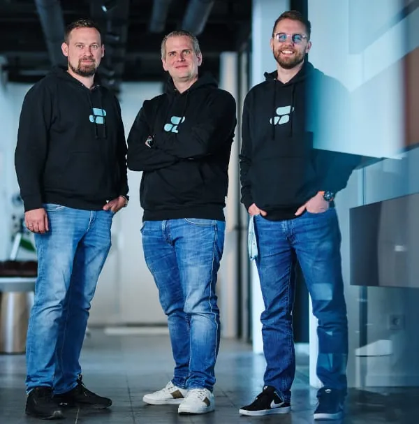 Die drei Gründer von conmeet: Lennart Eckerlein, Benedikt Kisner und Leandro Ananias (v. l.).
