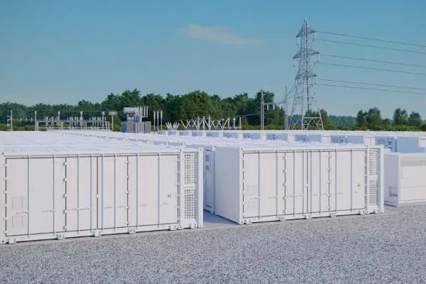 Großbatterien in einem Batteriepark