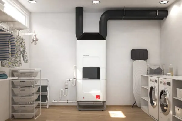 Die Kühleinheit Zehnder ComfoClime Cool erweitert das Komfort-Lüftungsgerät Zehnder ComfoAir Q um eine aktive Temperierung. Durch die integrierte Luft-/Luft-Wärmepumpe mit modulierender Inverter-Technologie wird die Zuluft an heißen Tagen nicht nur gekühlt, sondern auch entfeuchtet, um ein behagliches Raumklima ohne Zugerscheinungen zu schaffen.